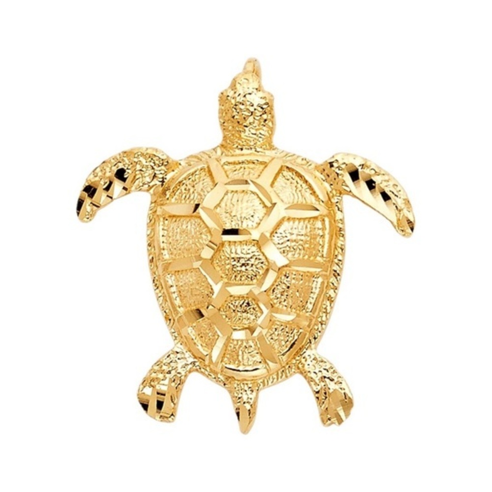 14K Yellow Gold Turtle Pendant